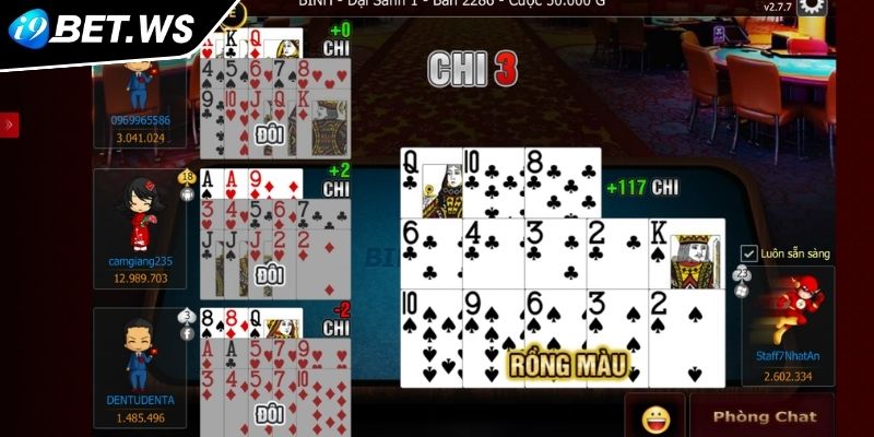 Các loại bài và cách sắp xếp bài trong Mậu Binh I9BET