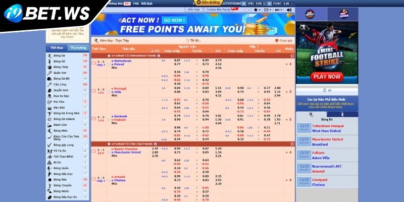 Thể thao CMD I9BET trải nghiệm trực tiếp